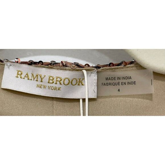 New Ramy Brook Erin Sequined Multicolor Long Sleeve Cropped Top Size 4 - Picture 9 of 10